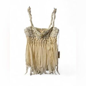 Chic Cream Camisole with Beaded Details